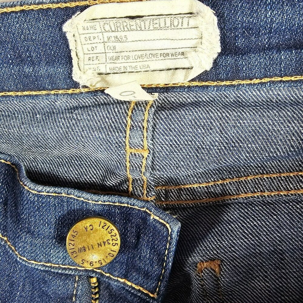 Current Elliott Stiletto Skinny Mid Rise Jeans Women's Size 27 Dark Blue 27x26" - Picture 5 of 14